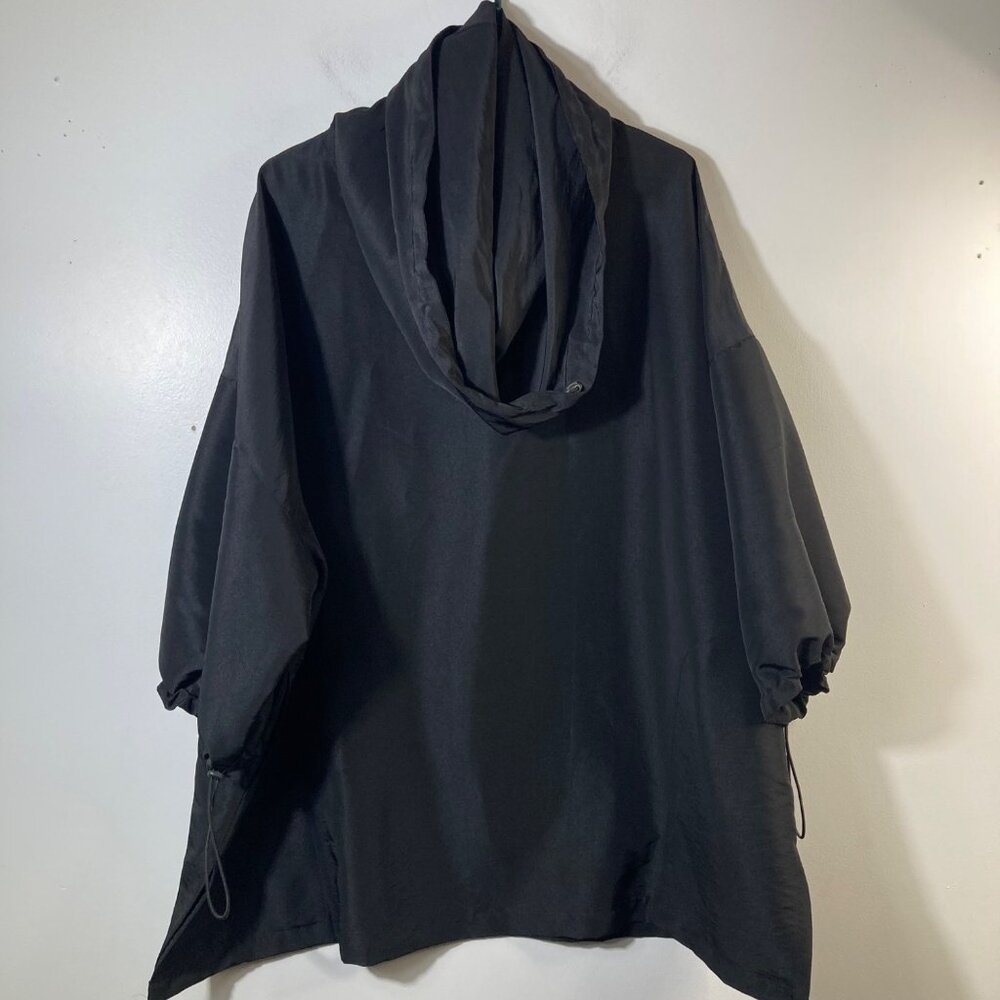 Womens Mycra Pac Now Raincoat Black Funnelneck Oversized‎ XS Black